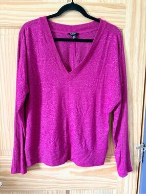 Buffalo David Bitton Fuchsia V-Neck Pullover Sweater